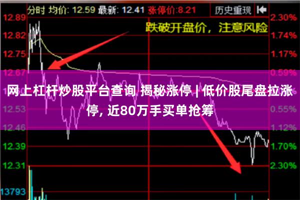 网上杠杆炒股平台查询 揭秘涨停 | 低价股尾盘拉涨停, 近80万手买单抢筹