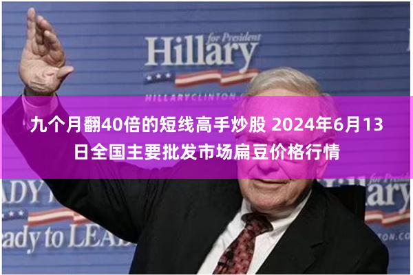 九个月翻40倍的短线高手炒股 2024年6月13日全国主要批发市场扁豆价格行情